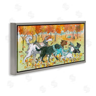 Sherri Buck Baldwin | Dogs Running in Autumn Leaves