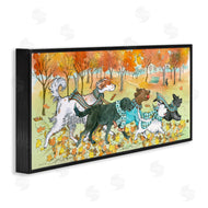 Sherri Buck Baldwin | Dogs Running in Autumn Leaves