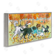 Sherri Buck Baldwin | Dogs Running in Autumn Leaves