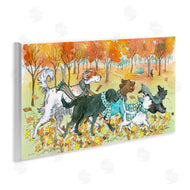 Sherri Buck Baldwin | Dogs Running in Autumn Leaves