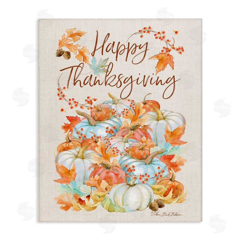 Sherri Buck Baldwin | Happy Thanksgiving White Autumn Pumpkins