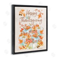 Sherri Buck Baldwin | Happy Thanksgiving White Autumn Pumpkins