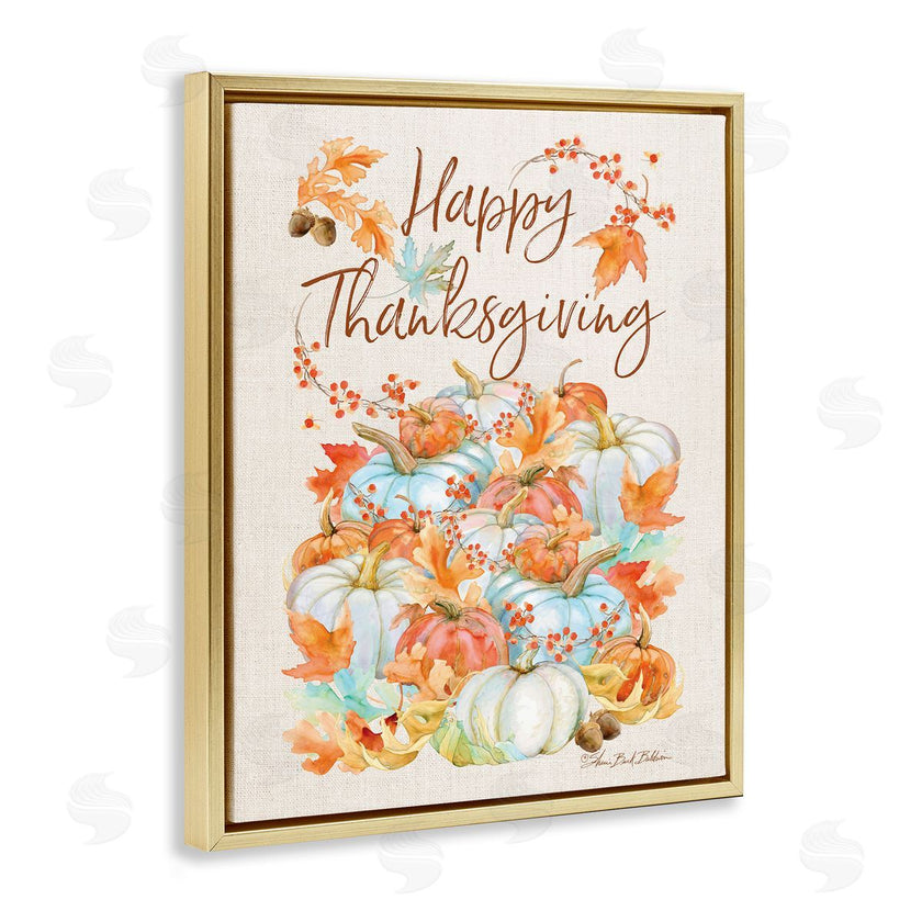 Sherri Buck Baldwin | Happy Thanksgiving White Autumn Pumpkins