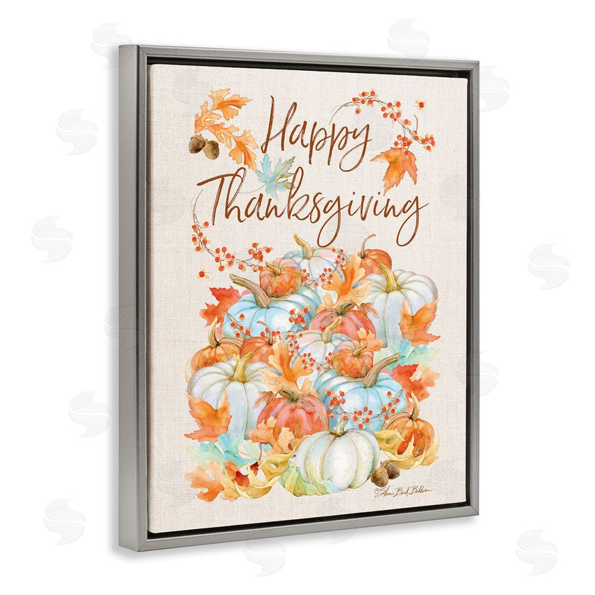 Sherri Buck Baldwin | Happy Thanksgiving White Autumn Pumpkins
