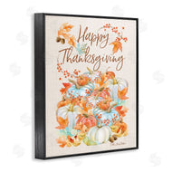 Sherri Buck Baldwin | Happy Thanksgiving White Autumn Pumpkins
