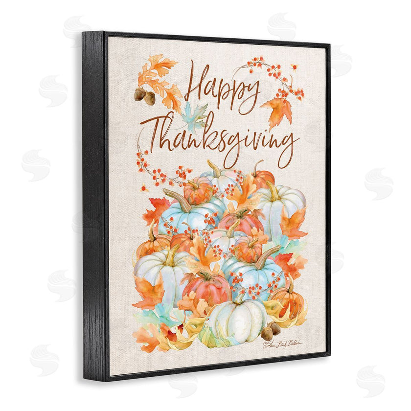 Sherri Buck Baldwin | Happy Thanksgiving White Autumn Pumpkins