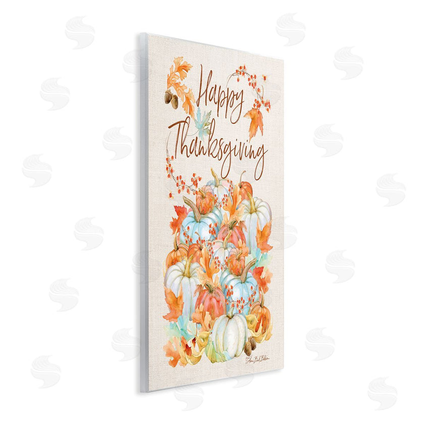 Sherri Buck Baldwin | Happy Thanksgiving White Autumn Pumpkins