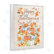 Sherri Buck Baldwin | Happy Thanksgiving White Autumn Pumpkins