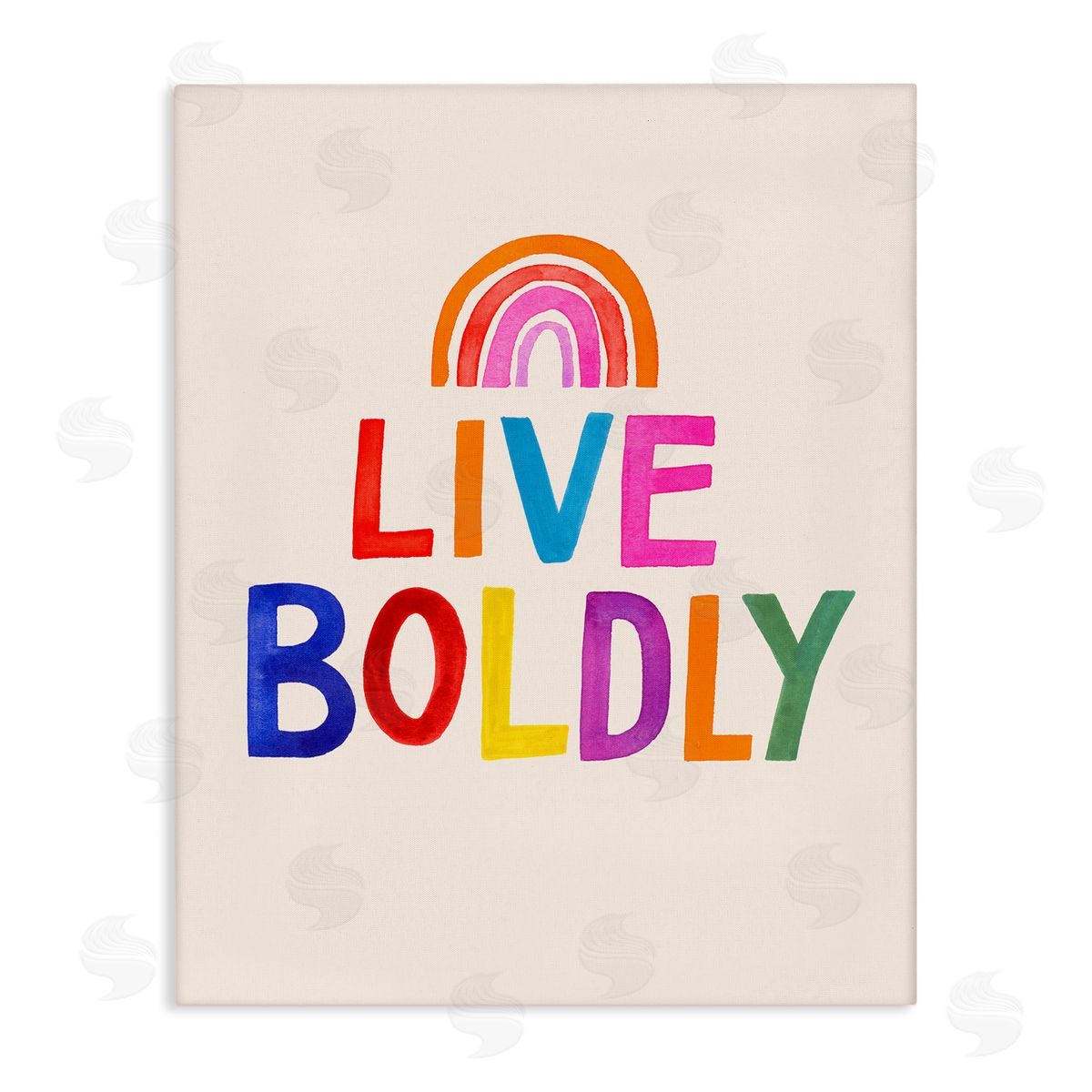 Victoria Barnes Live Boldly Rainbow Letters Canvas Wall Art