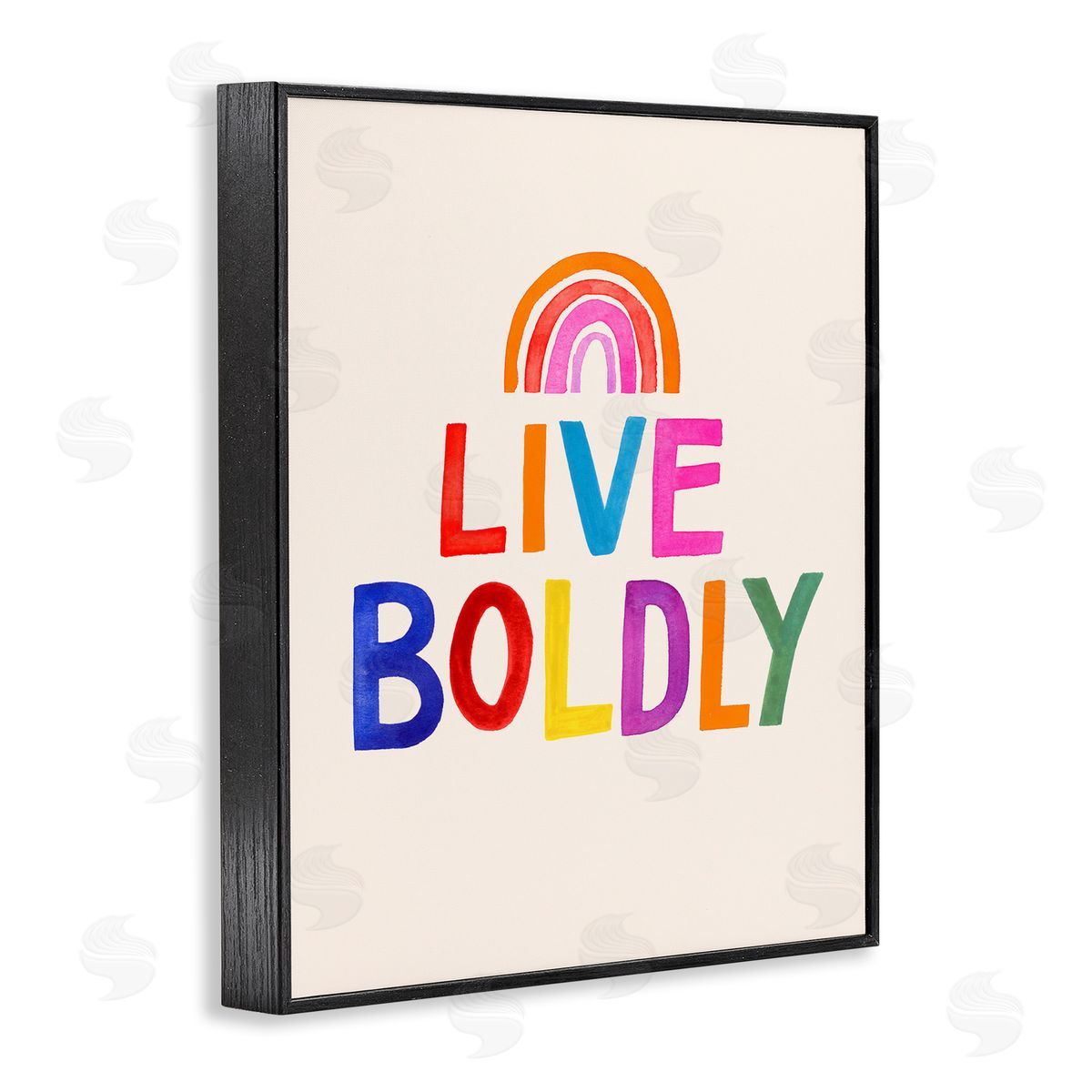 Victoria Barnes Live Boldly Rainbow Letters Black Framed Giclee Wall Art