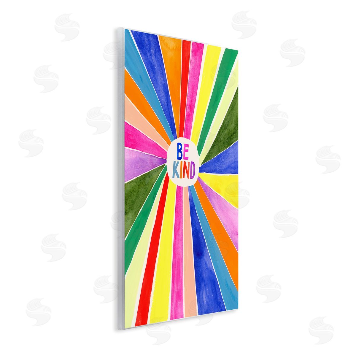 Victoria Barnes Be Kind Rainbow Stripe Burst Wall Plaque Art