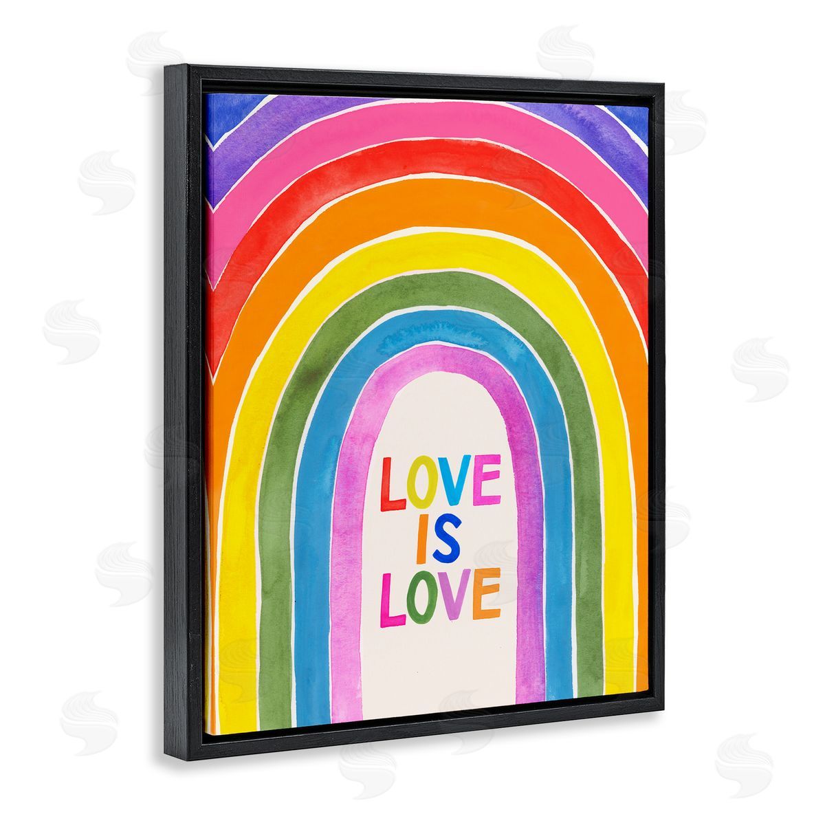Victoria Barnes Love Is Love Rainbow Arches Black Floater Frame Canvas Art