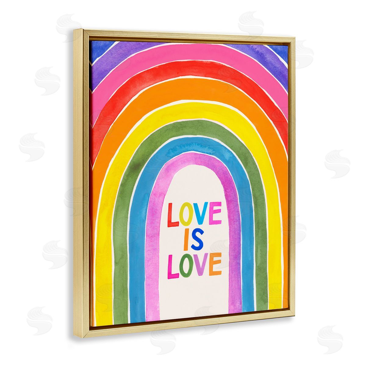 Victoria Barnes Love Is Love Rainbow Arches Gold Floater Frame Canvas Art