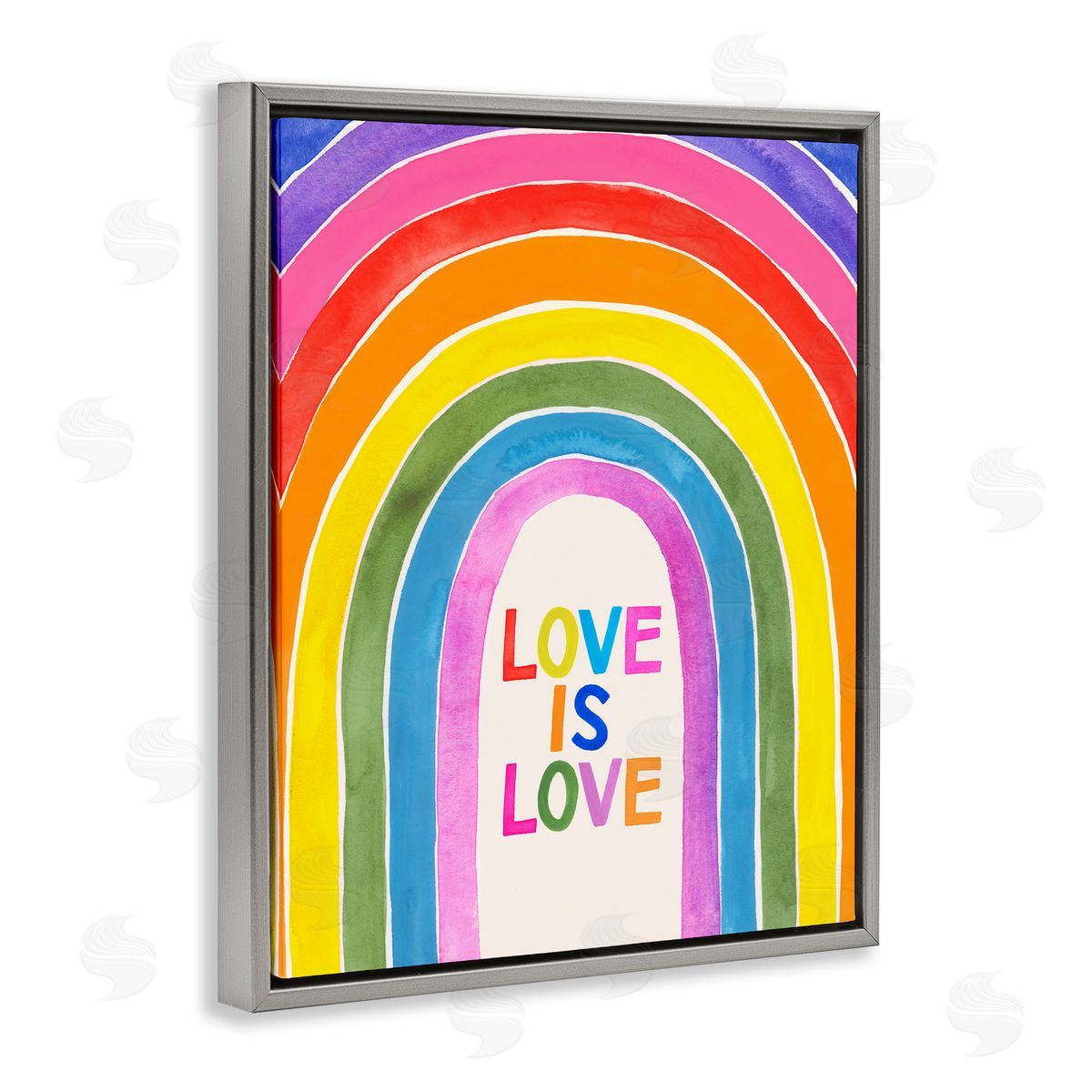Victoria Barnes Love Is Love Rainbow Arches Gray Floater Frame Canvas Art