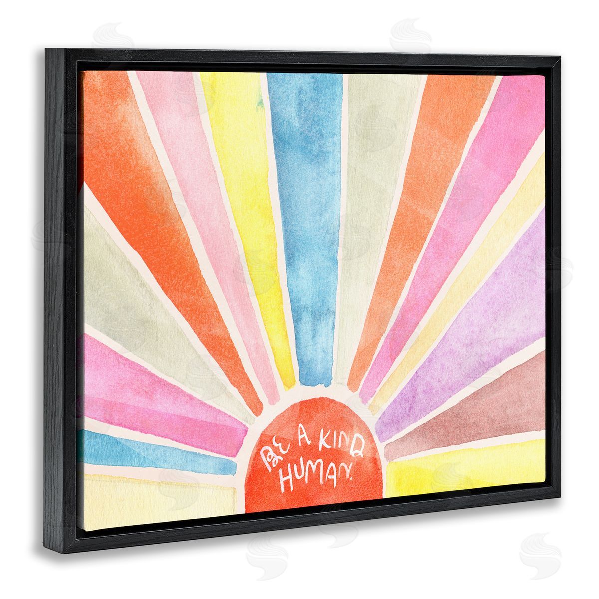 Jennifer Paxton Parker Be a Kind Human Sunbursts Black Floater Frame Canvas Art