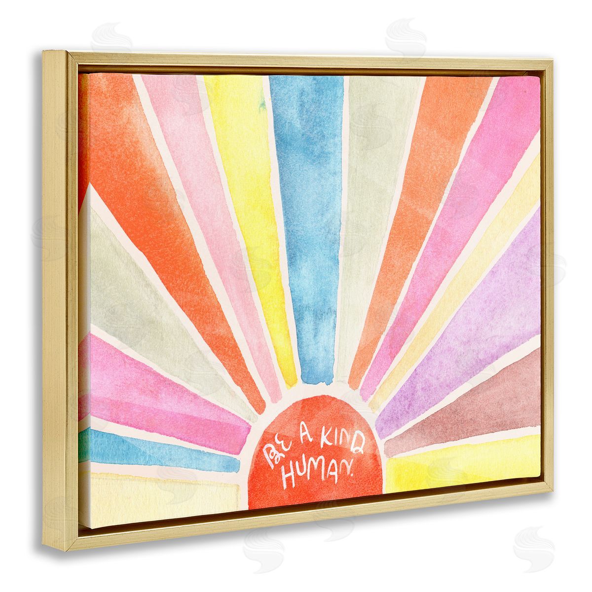 Jennifer Paxton Parker Be a Kind Human Sunbursts Gold Floater Frame Canvas Art