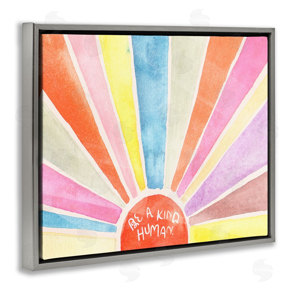 Jennifer Paxton Parker Be a Kind Human Sunbursts Gray Floater Frame Canvas Art