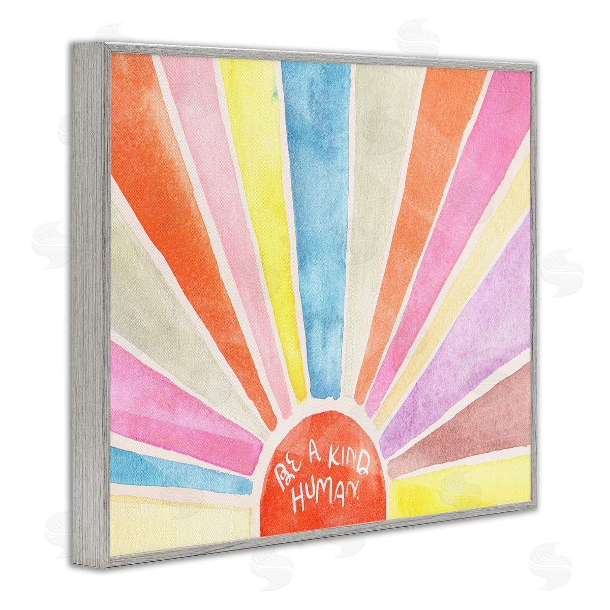 Jennifer Paxton Parker Be a Kind Human Sunbursts Gray Framed Giclee Wall Art