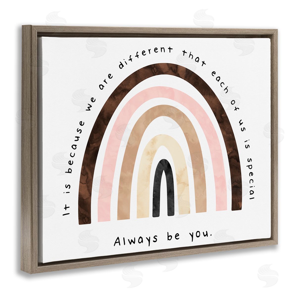 Erica Billups Always Be You Diversity Rainbow Brown Floater Frame Canvas Art