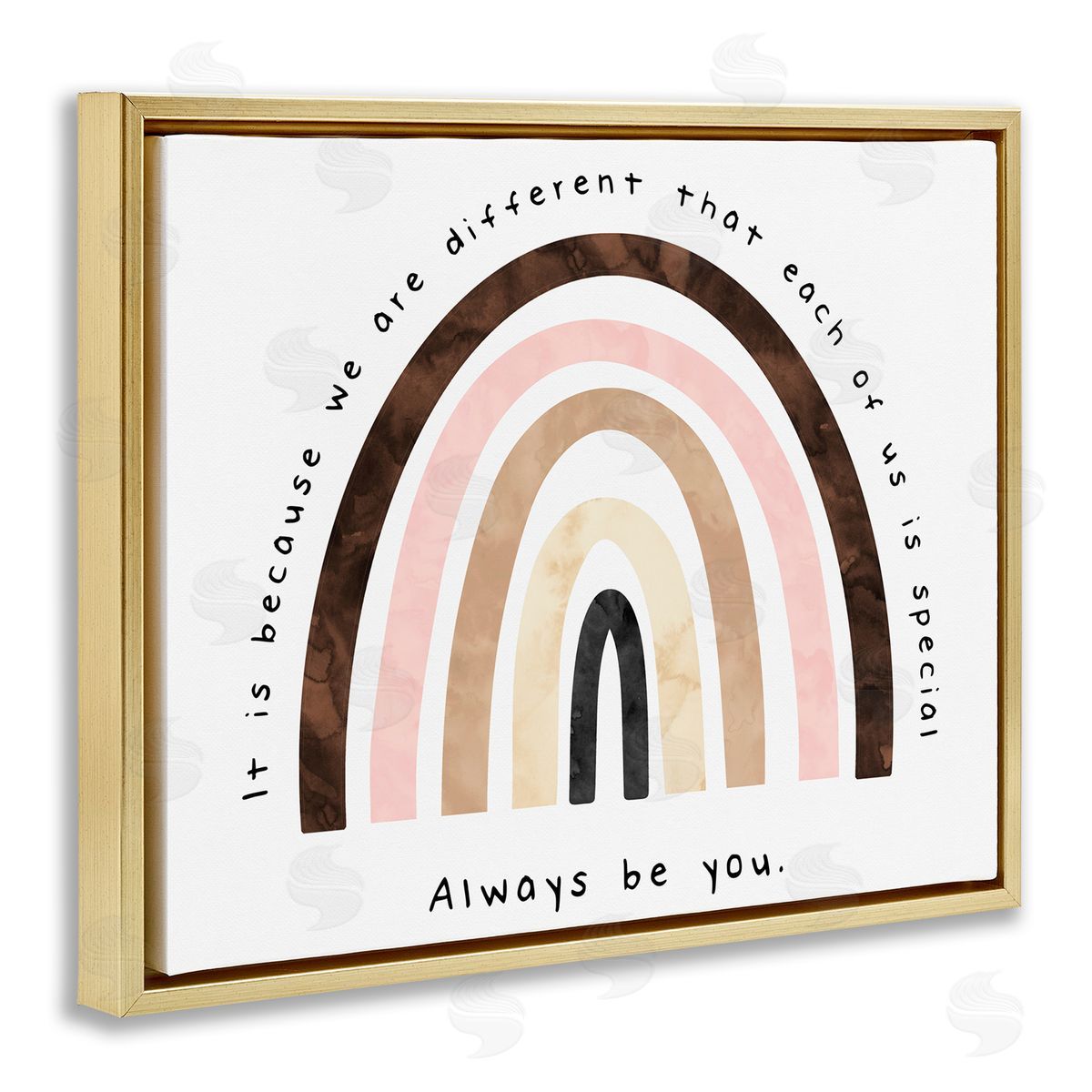 Erica Billups Always Be You Diversity Rainbow Gold Floater Frame Canvas Art