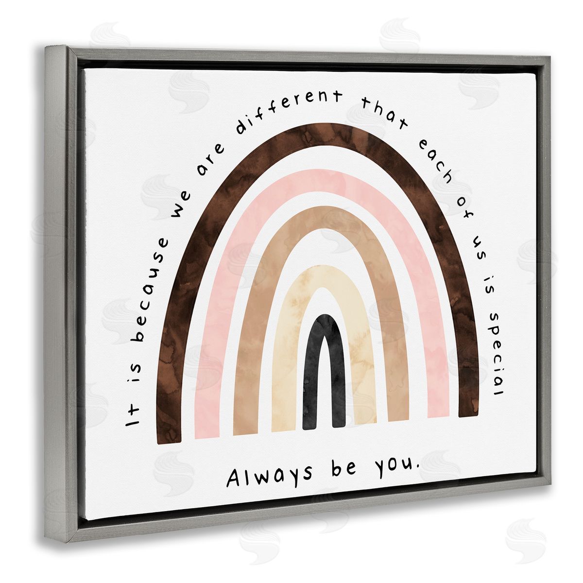 Erica Billups Always Be You Diversity Rainbow Gray Floater Frame Canvas Art