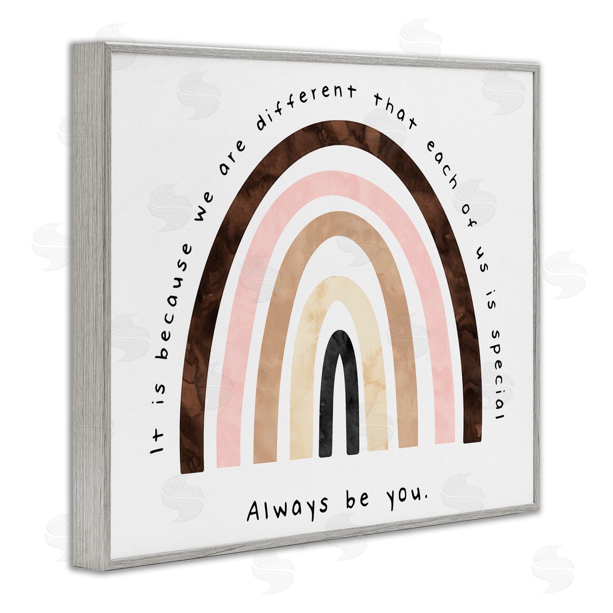 Erica Billups Always Be You Diversity Rainbow Gray Framed Giclee Wall Art