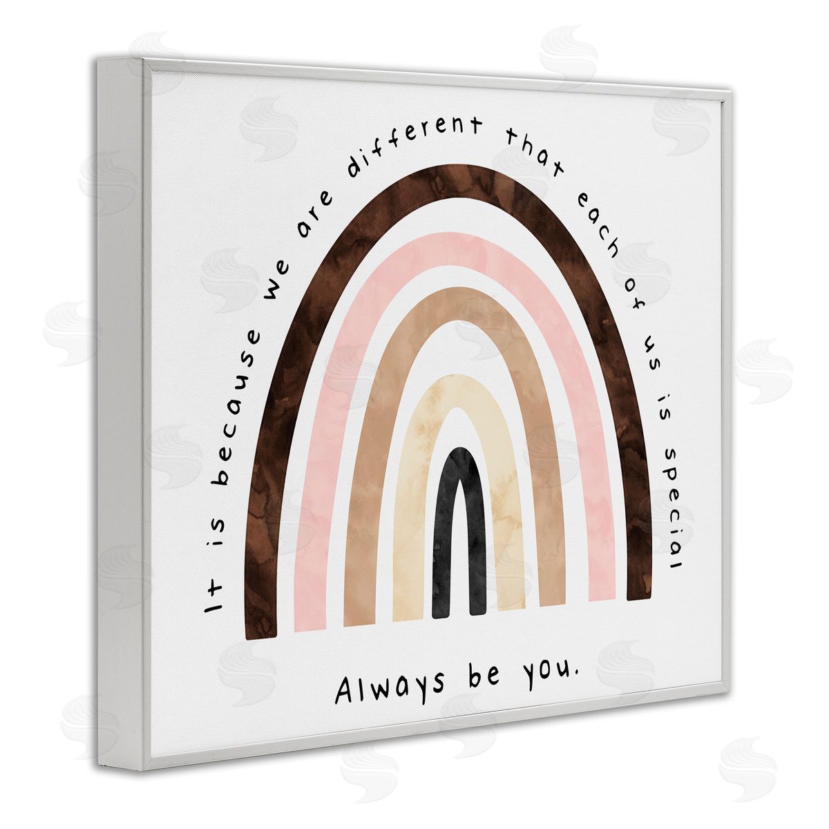 Erica Billups Always Be You Diversity Rainbow White Framed Giclee Wall Art