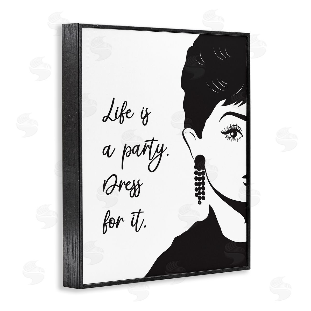 Martina Pavlova Life's a Party Glam Fashion Portrait Black Framed Giclee Wall Art