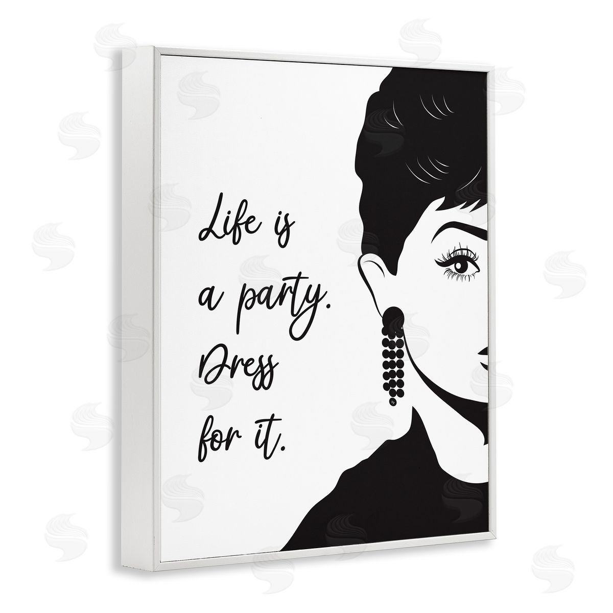 Martina Pavlova Life's a Party Glam Fashion Portrait White Framed Giclee Wall Art