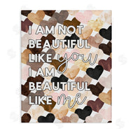 Erica Billups | Beautiful Like Me Phrase Inspirational Heart Pattern