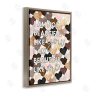 Erica Billups | Beautiful Like Me Phrase Inspirational Heart Pattern