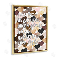 Erica Billups | Beautiful Like Me Phrase Inspirational Heart Pattern