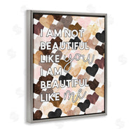 Erica Billups | Beautiful Like Me Phrase Inspirational Heart Pattern