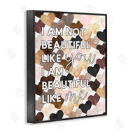 Erica Billups | Beautiful Like Me Phrase Inspirational Heart Pattern