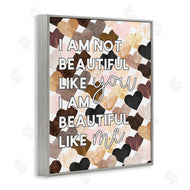 Erica Billups | Beautiful Like Me Phrase Inspirational Heart Pattern