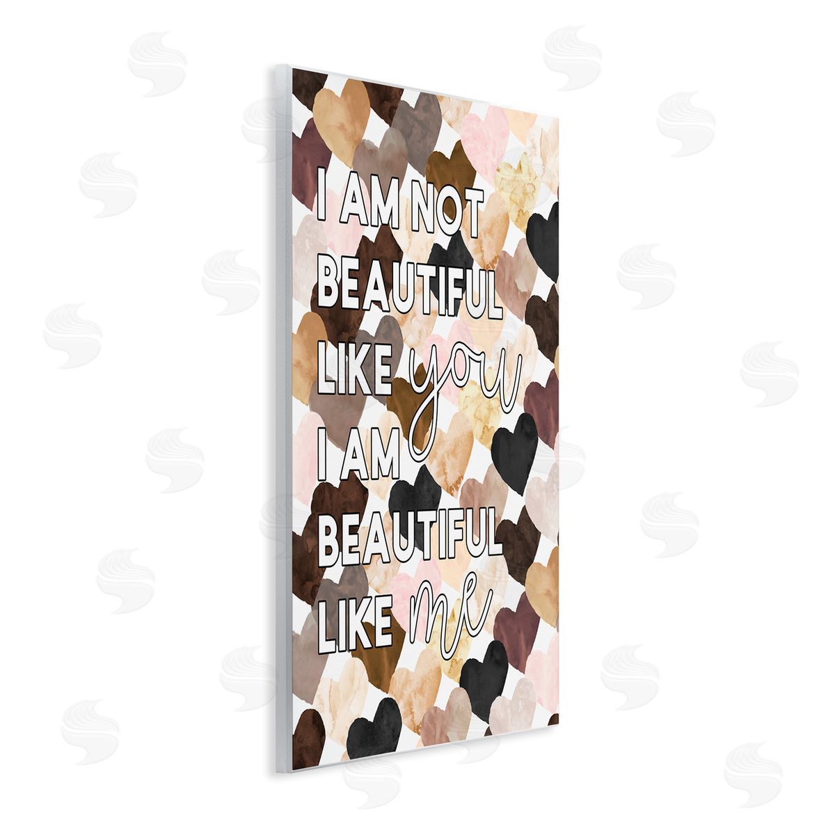Erica Billups Beautiful Like Me Phrase Inspirational Heart Pattern Wall Plaque Art