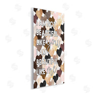 Erica Billups | Beautiful Like Me Phrase Inspirational Heart Pattern