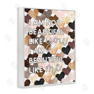 Erica Billups | Beautiful Like Me Phrase Inspirational Heart Pattern