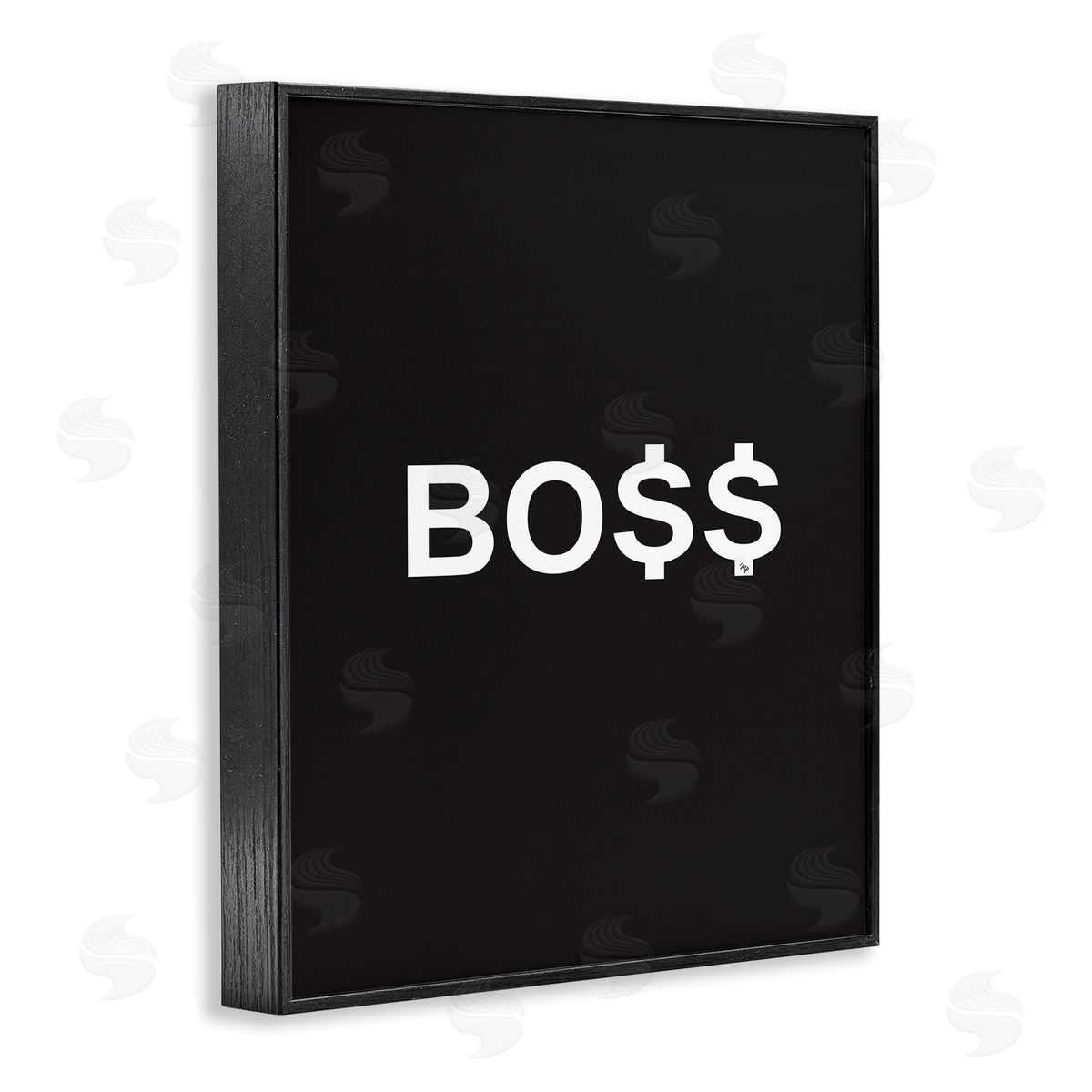 Martina Pavlova Boss Text Dollar Signs Black Framed Giclee Wall Art