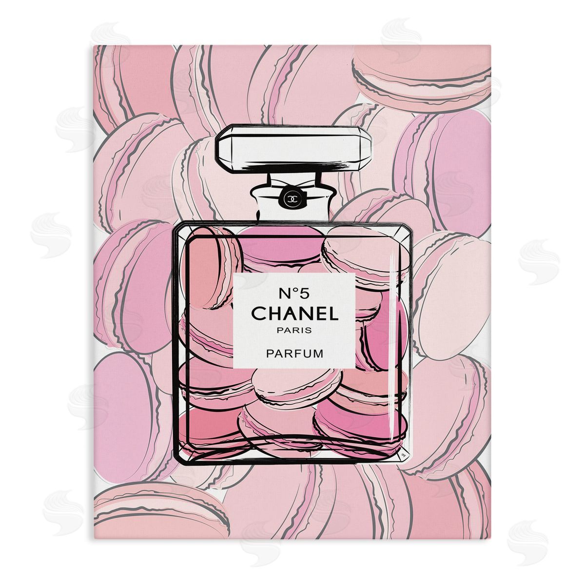 Martina Pavlova Pink Macaron Perfume Fashion Bottle Canvas Wall Art