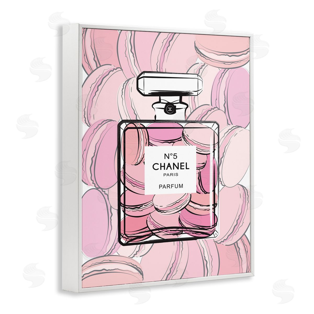 Martina Pavlova Pink Macaron Perfume Fashion Bottle White Framed Giclee Wall Art
