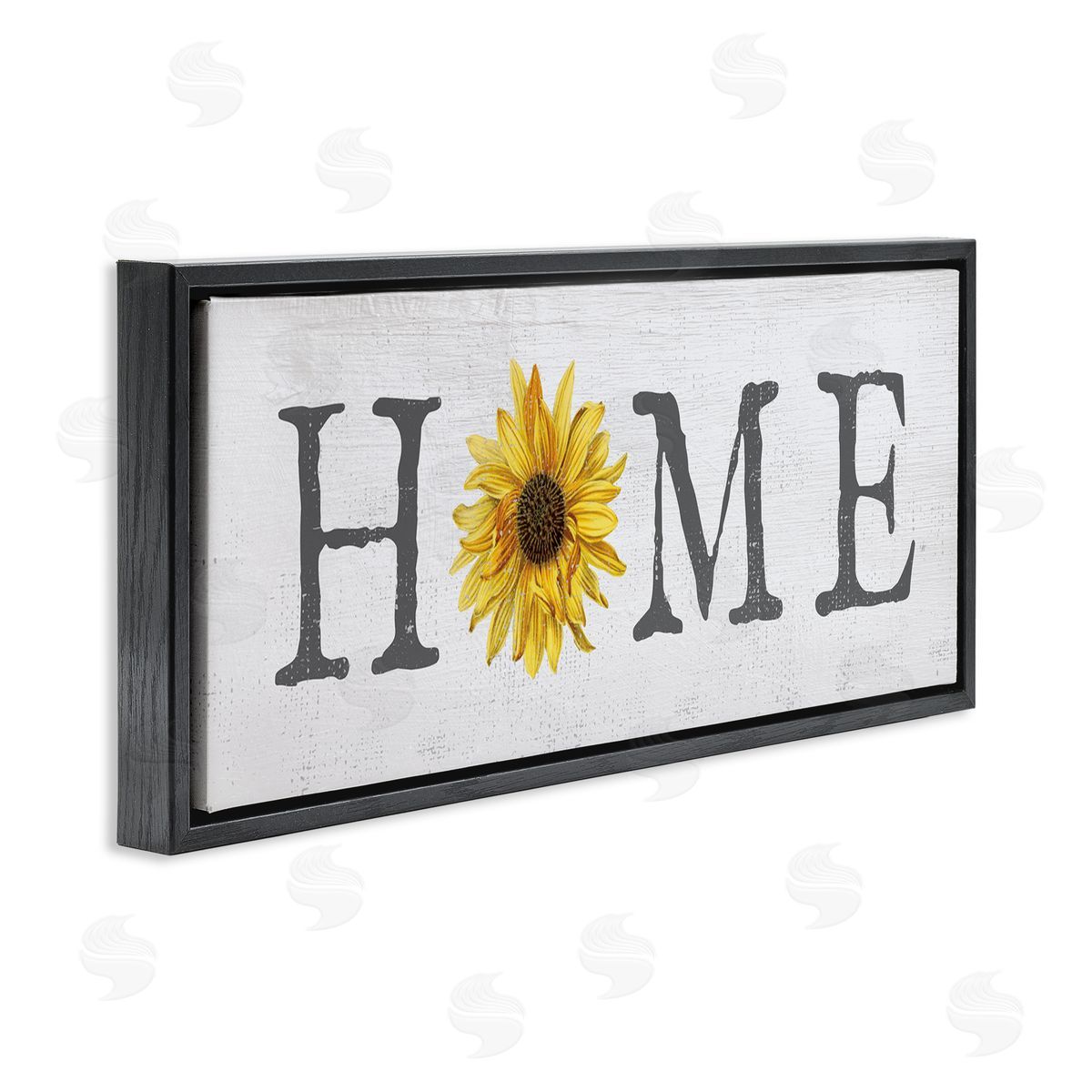 Rustic Home Text with Sunflower Black Floating Frame Canvas Wall Art, Home Decor by Stupell Studio