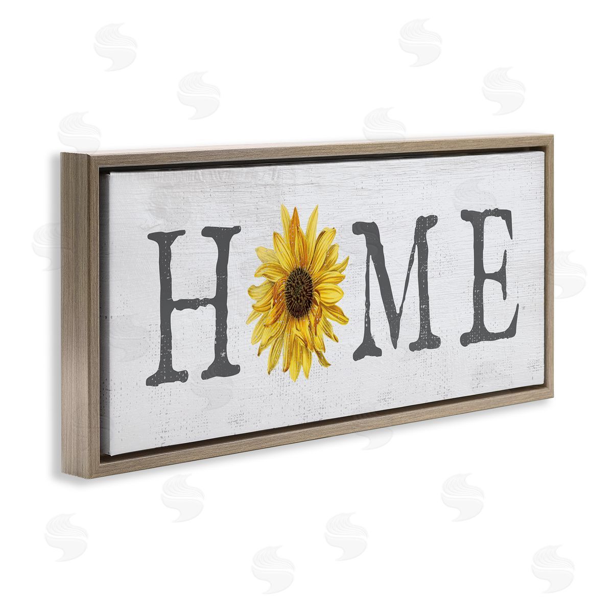 Rustic Home Text with Sunflower Brown Floating Frame Canvas Wall Art, Home Decor by Stupell Studio