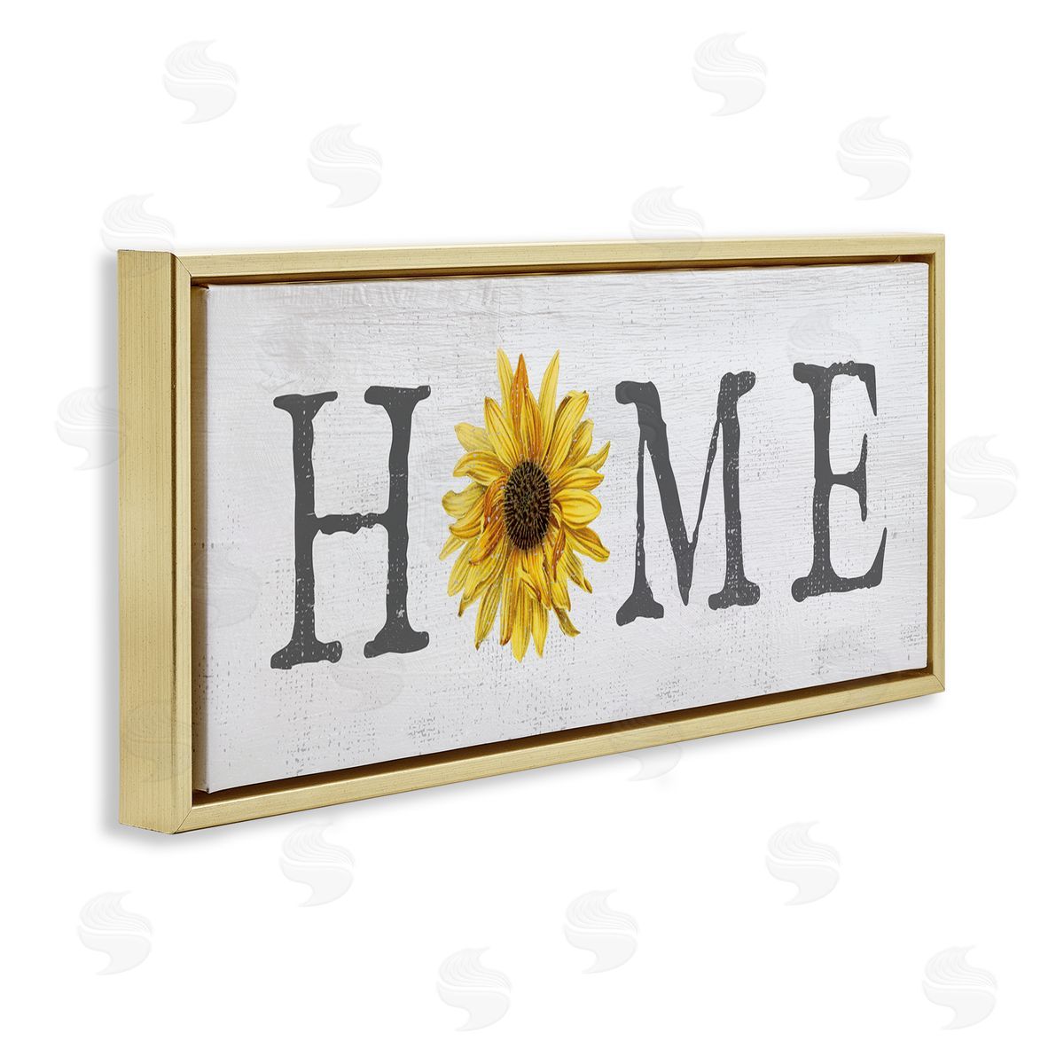 Rustic Home Text with Sunflower Gold Floating Frame Canvas Wall Art, Home Decor by Stupell Studio
