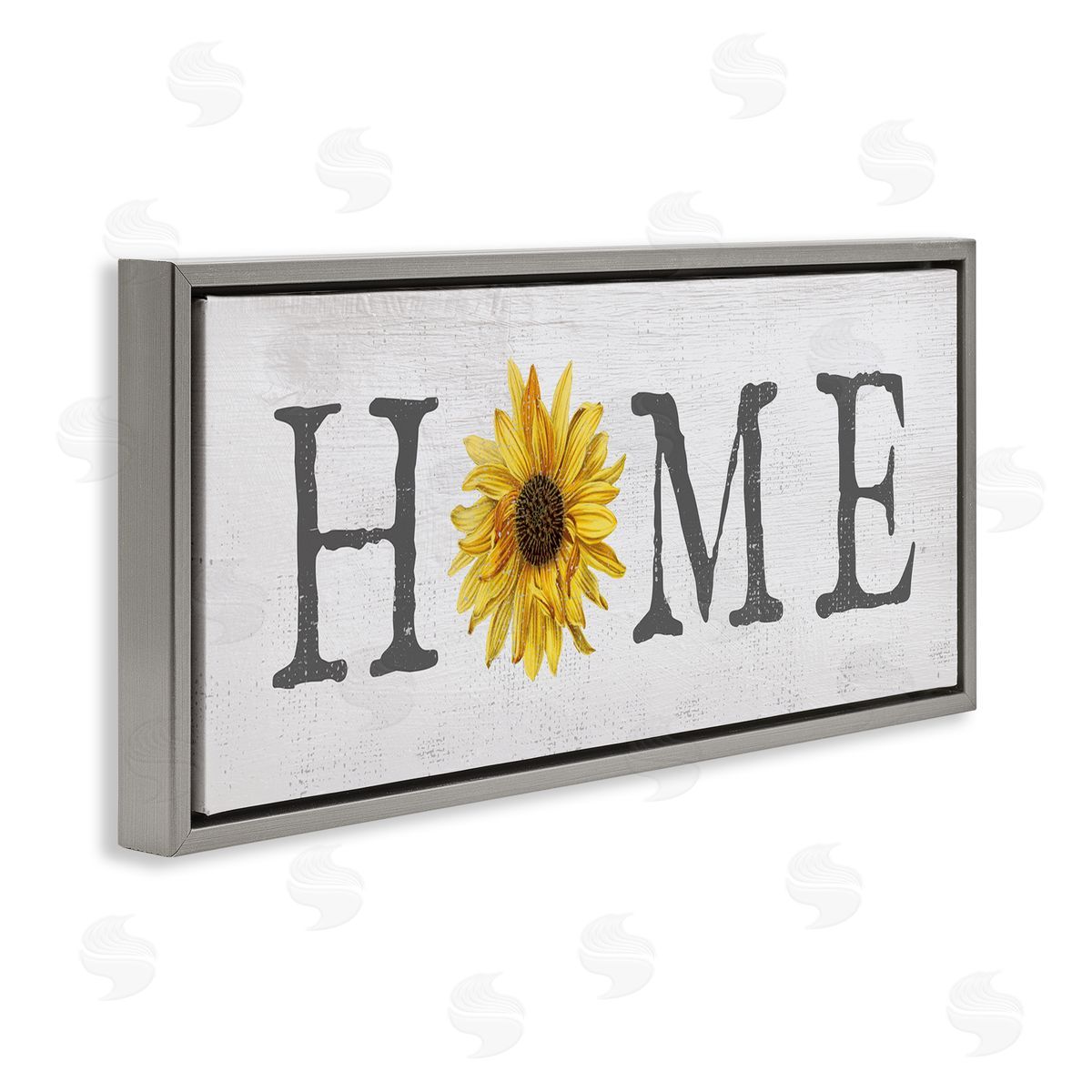 Rustic Home Text with Sunflower Grey Floating Frame Canvas Wall Art, Home Decor by Stupell Studio