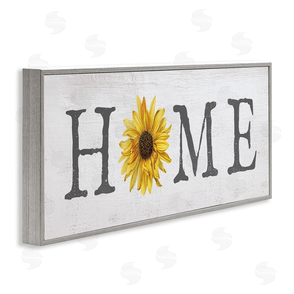 Rustic Home Text with Sunflower Grey Frame Print Wall Art, Home Decor by Stupell Studio