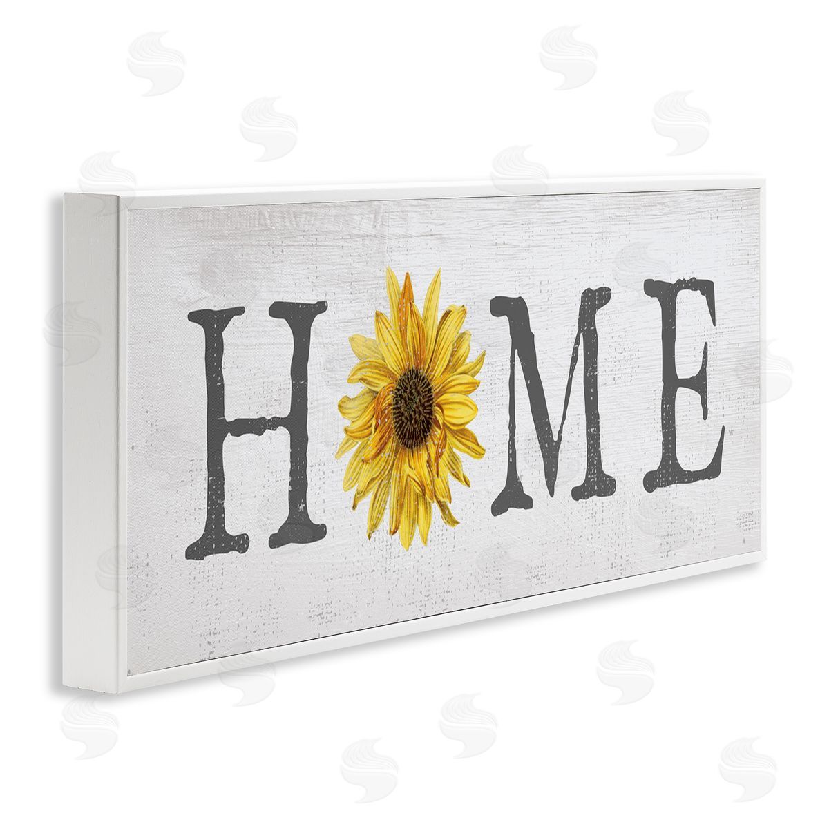 Rustic Home Text with Sunflower White Frame Print Wall Art, Home Decor by Stupell Studio