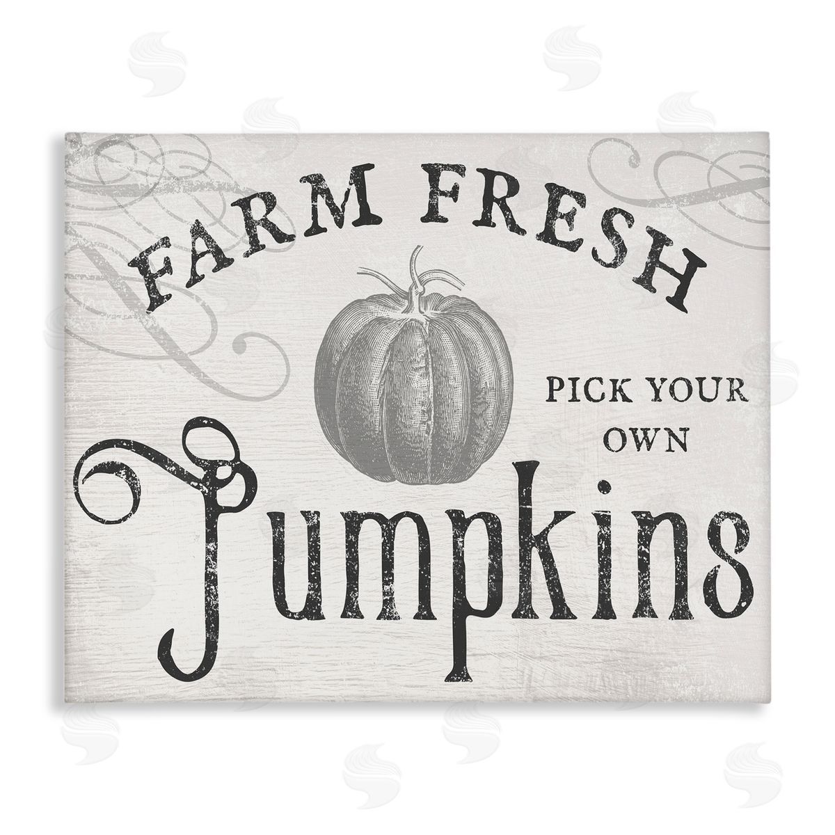 Stupell Studio Rustic Farm Fresh Pumpkins Sign Canvas Wall Art