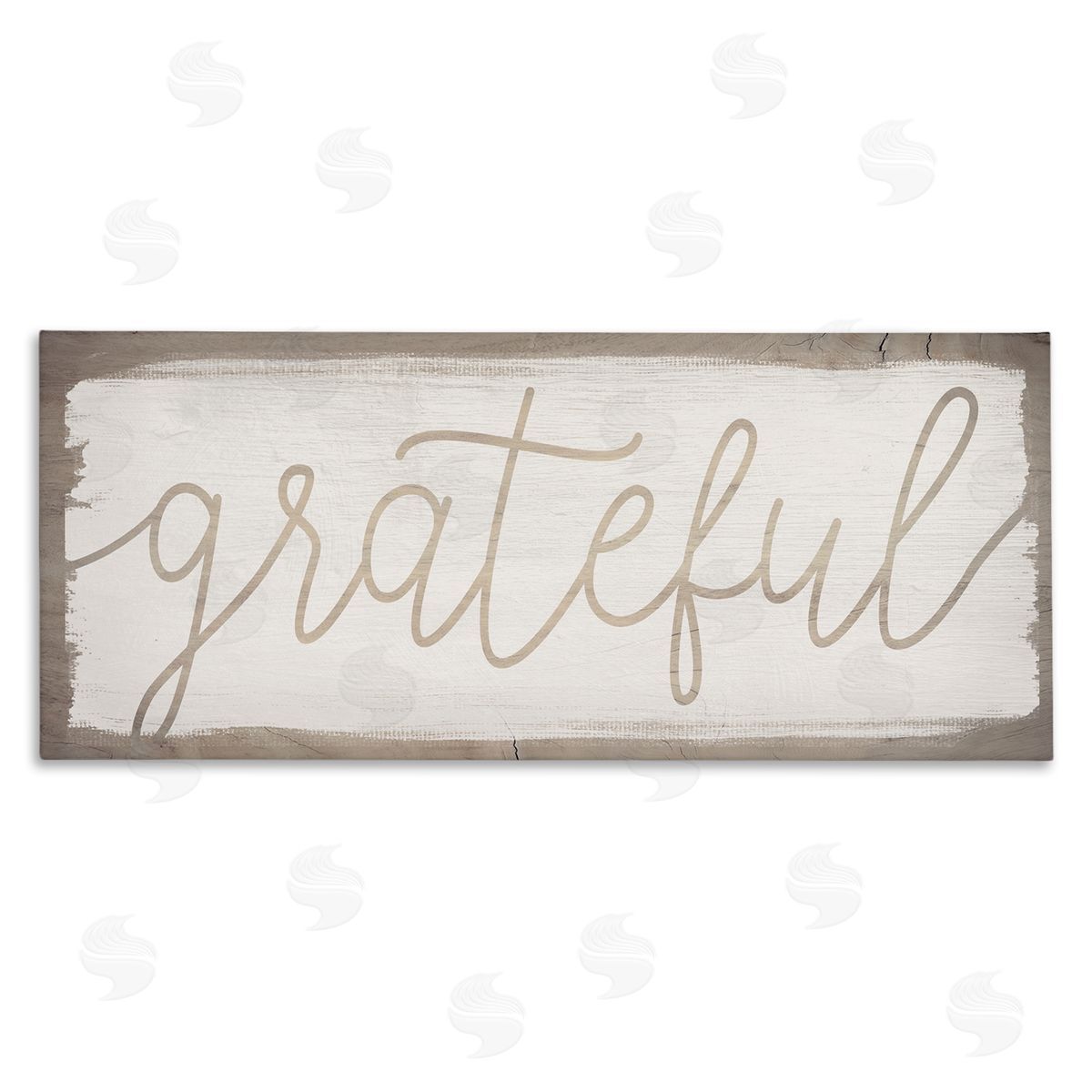 Stupell Studio Grateful Distressed Wood Pattern Canvas Wall Art
