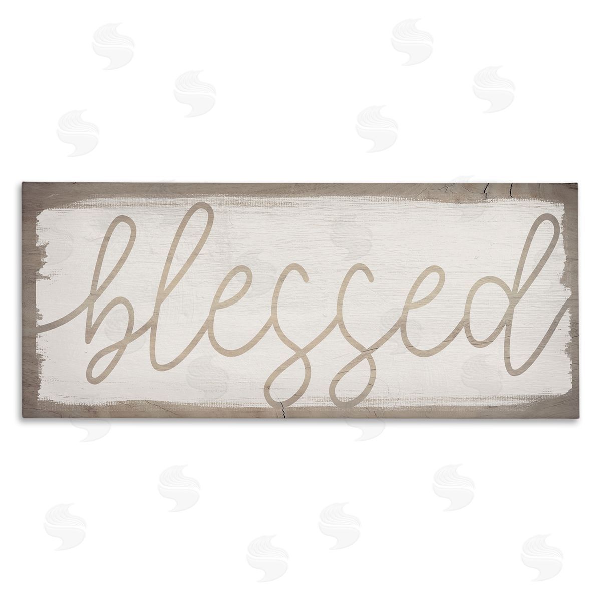 Stupell Studio Blessed Wood Grain Pattern Canvas Wall Art